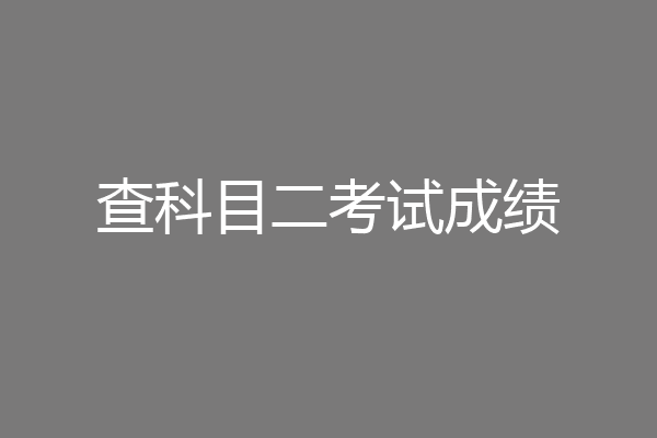 查科目二考试成绩