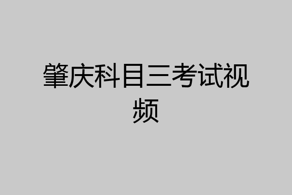 肇庆科目三考试视频