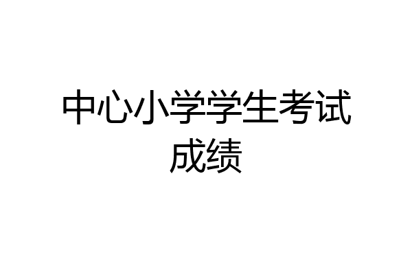 中心小学学生考试成绩