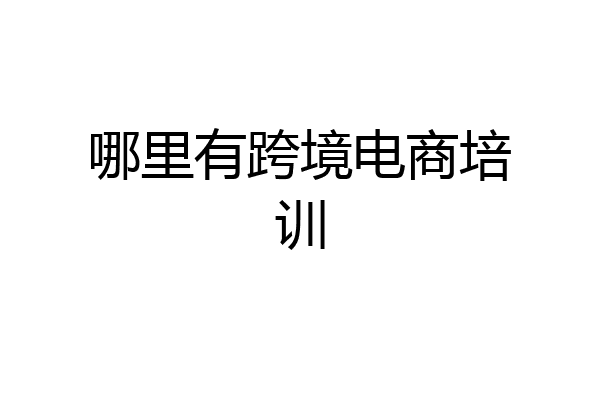 哪里有跨境电商培训
