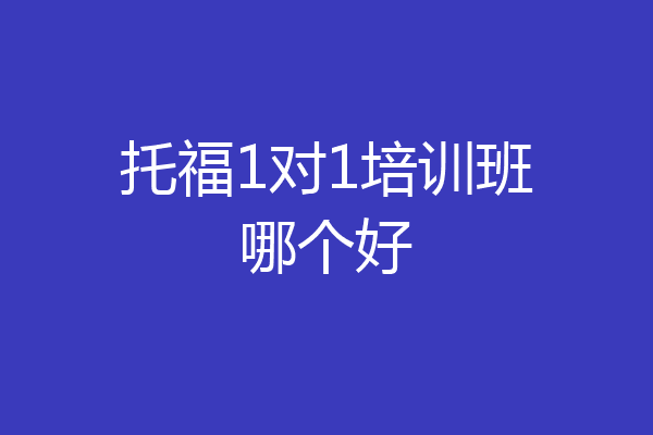 托福1对1培训班哪个好