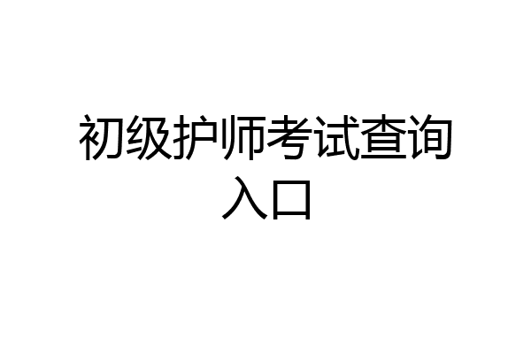 初级护师考试查询入口