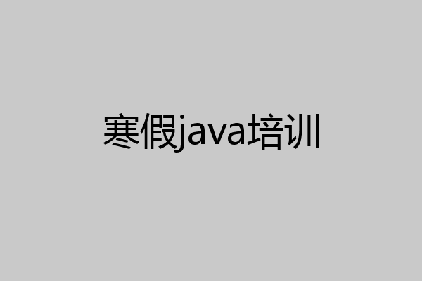 寒假java培训