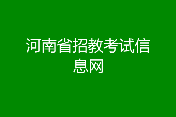 河南省招教考试信息网