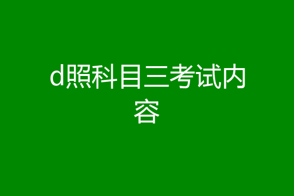 d照科目三考试内容