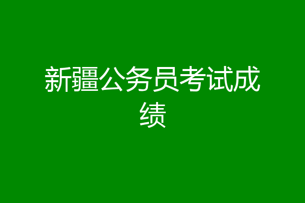 新疆公务员考试成绩