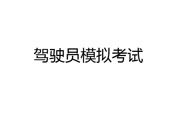 驾驶员模拟考试
