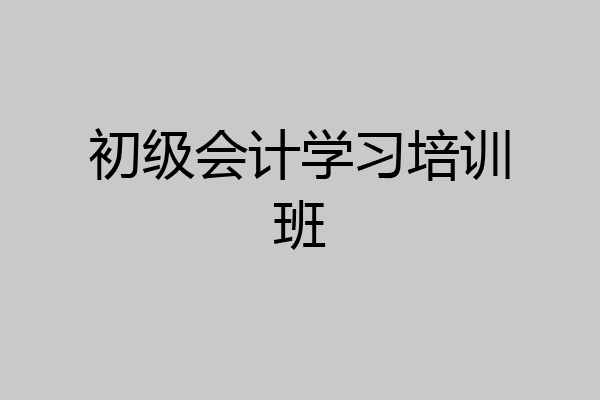 初级会计学习培训班