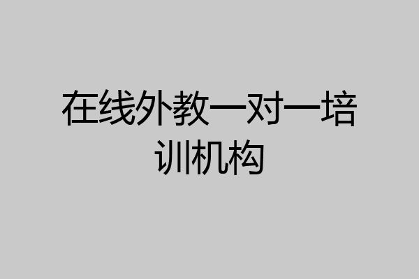 在线外教一对一培训机构