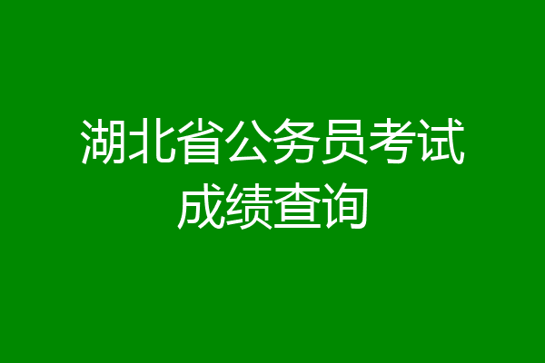 湖北省公务员考试成绩查询