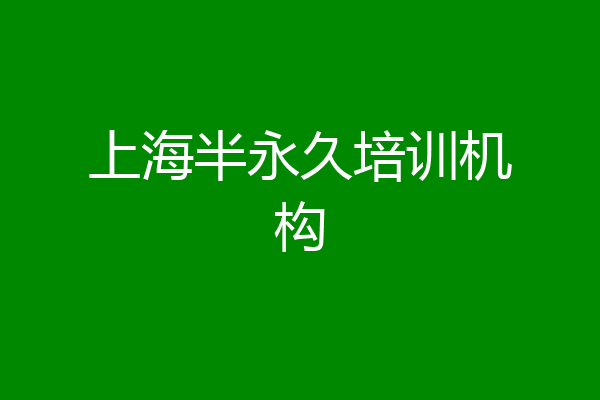 上海半永久培训机构