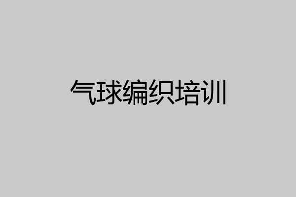 气球编织培训