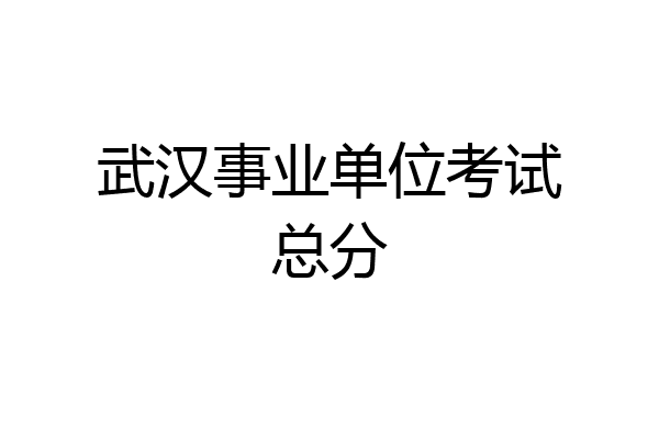武汉事业单位考试总分