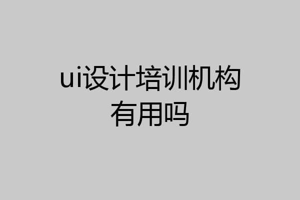 ui设计培训机构有用吗