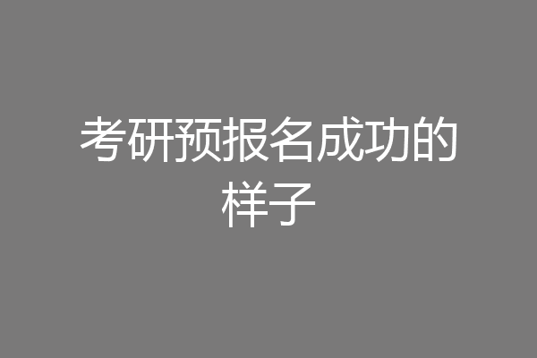 考研预报名成功的样子