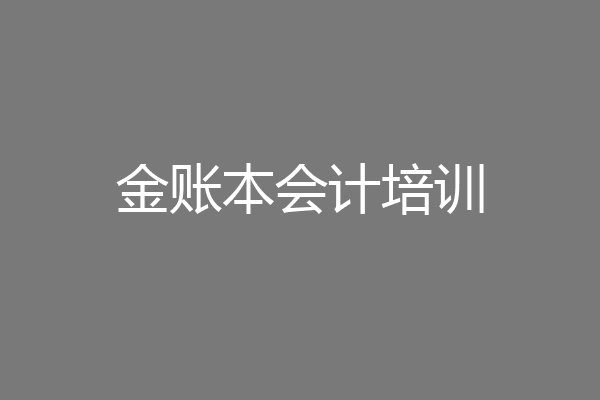 金账本会计培训