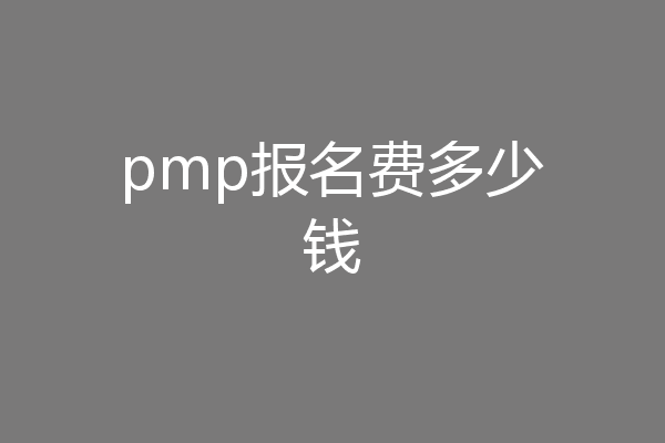 pmp报名费多少钱