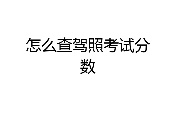 怎么查驾照考试分数