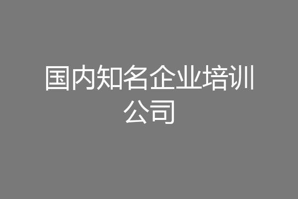 国内知名企业培训公司