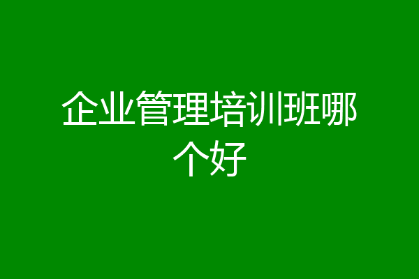 企业管理培训班哪个好