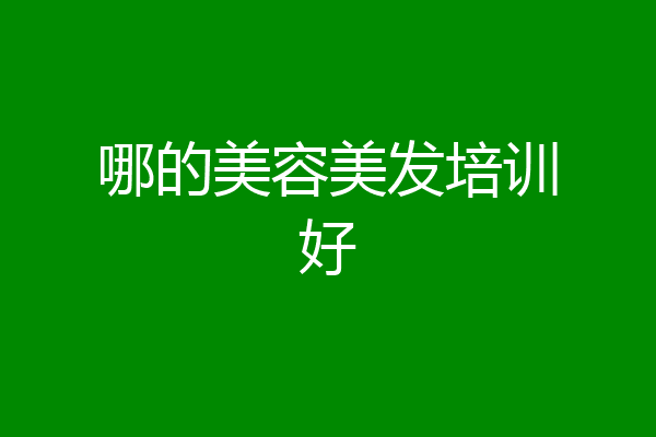 哪的美容美发培训好