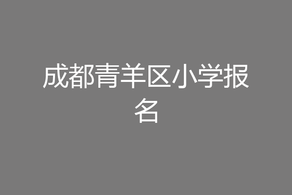 成都青羊区小学报名