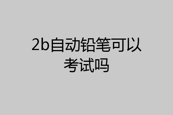 2b自动铅笔可以考试吗