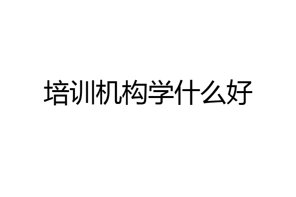 培训机构学什么好
