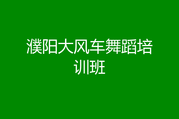 濮阳大风车舞蹈培训班