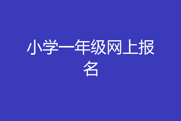 小学一年级网上报名
