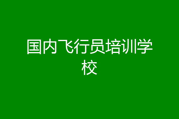 国内飞行员培训学校