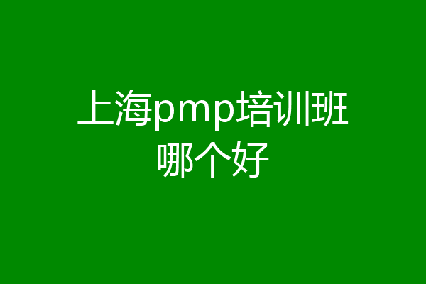 上海pmp培训班哪个好