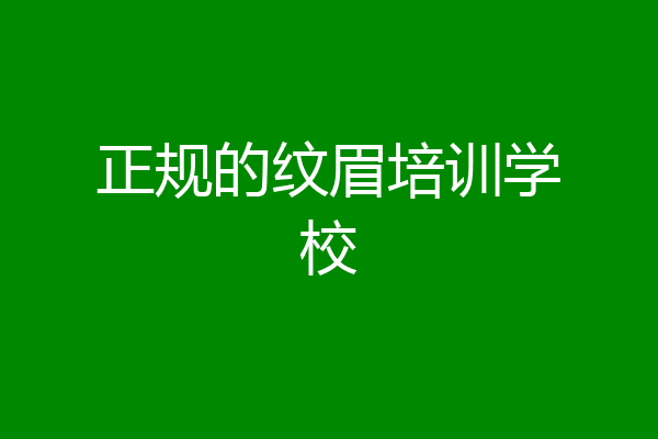 正规的纹眉培训学校