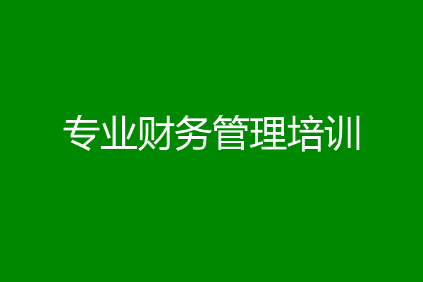 专业财务管理培训