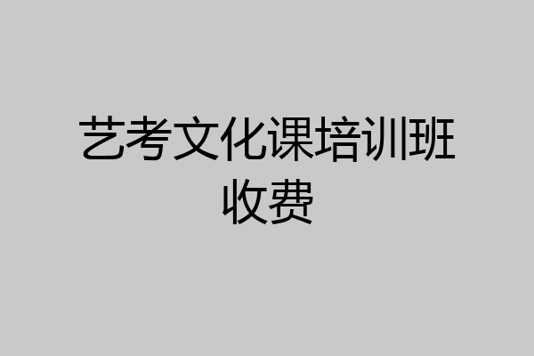 艺考文化课培训班收费