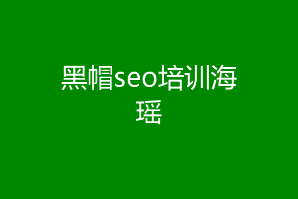 黑帽seo培训海瑶