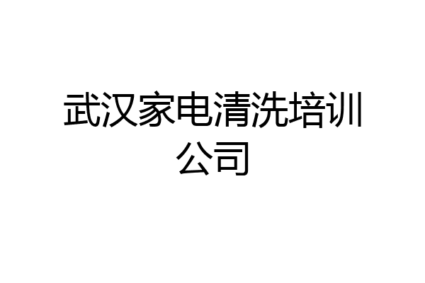 武汉家电清洗培训公司