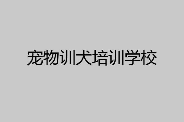 宠物训犬培训学校