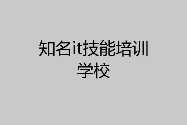 知名it技能培训学校