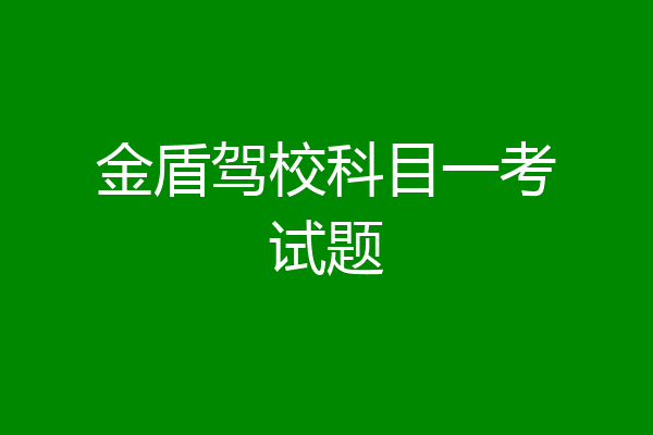 金盾驾校科目一考试题