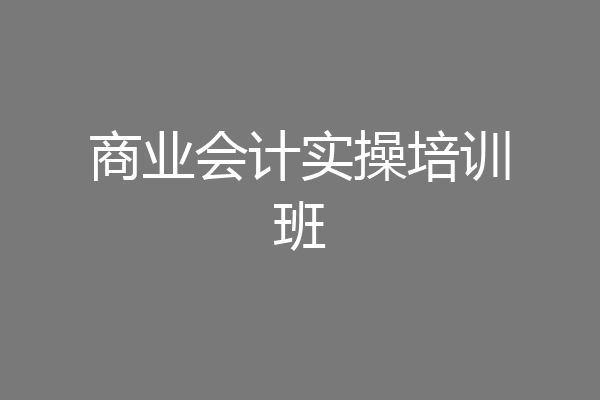 商业会计实操培训班