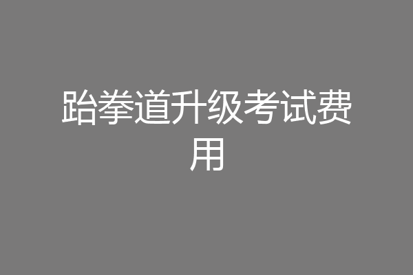 跆拳道升级考试费用