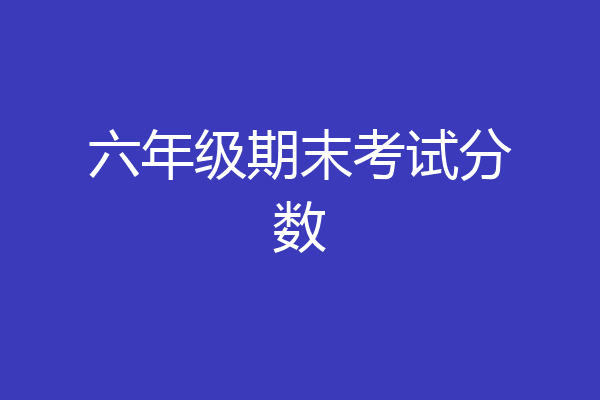 六年级期末考试分数