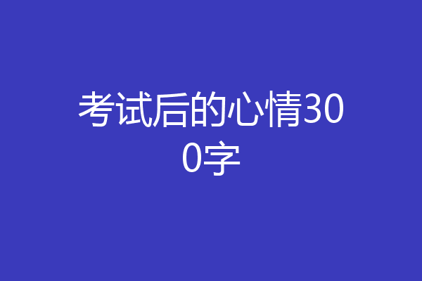 考试后的心情300字