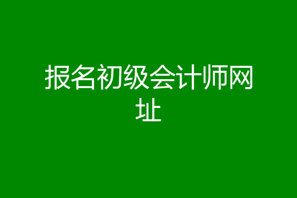 报名初级会计师网址