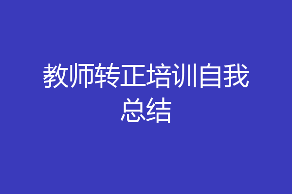 教师转正培训自我总结