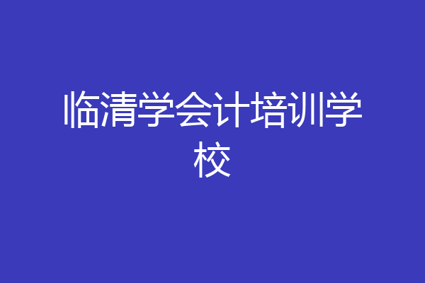 临清学会计培训学校