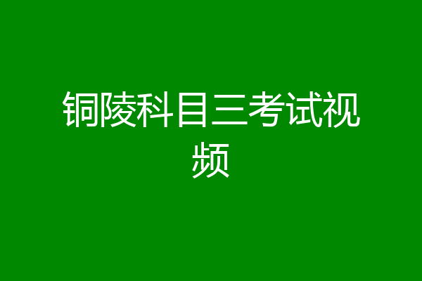 铜陵科目三考试视频