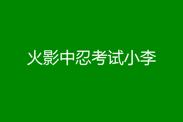 火影中忍考试小李