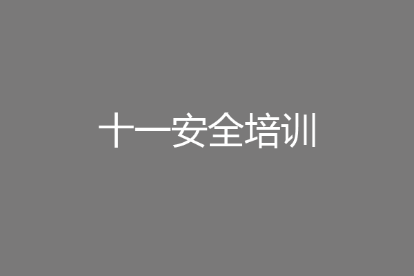 十一安全培训